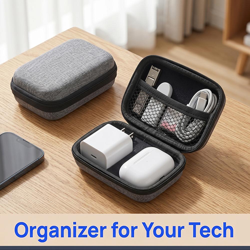 Cable Organizer Travel - Портативная сумка для наушников на молнии,