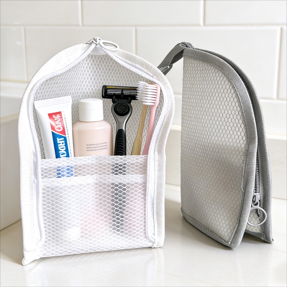 Travel Accessories Organizer Bag - Сетчатая косметичка-органайзер: дышащая, быстросохнущая, вертикальная, для