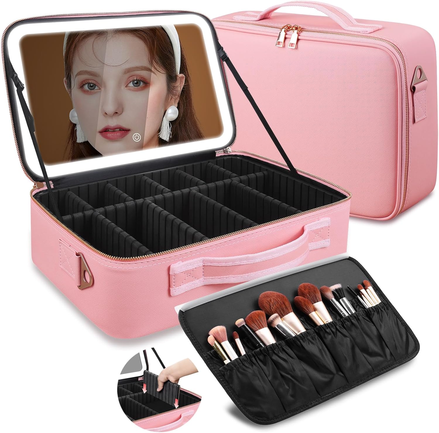 Travel Accessories Organizer Bag - Большая косметичка 15''X11'' с LED-зеркалом и